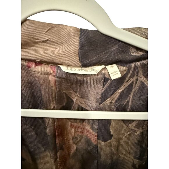 Soft Surroundings Womens P/S Floral Watercolor Open Front Cardigan Jacket Lightw - Picture 3 of 7